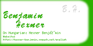 benjamin hexner business card